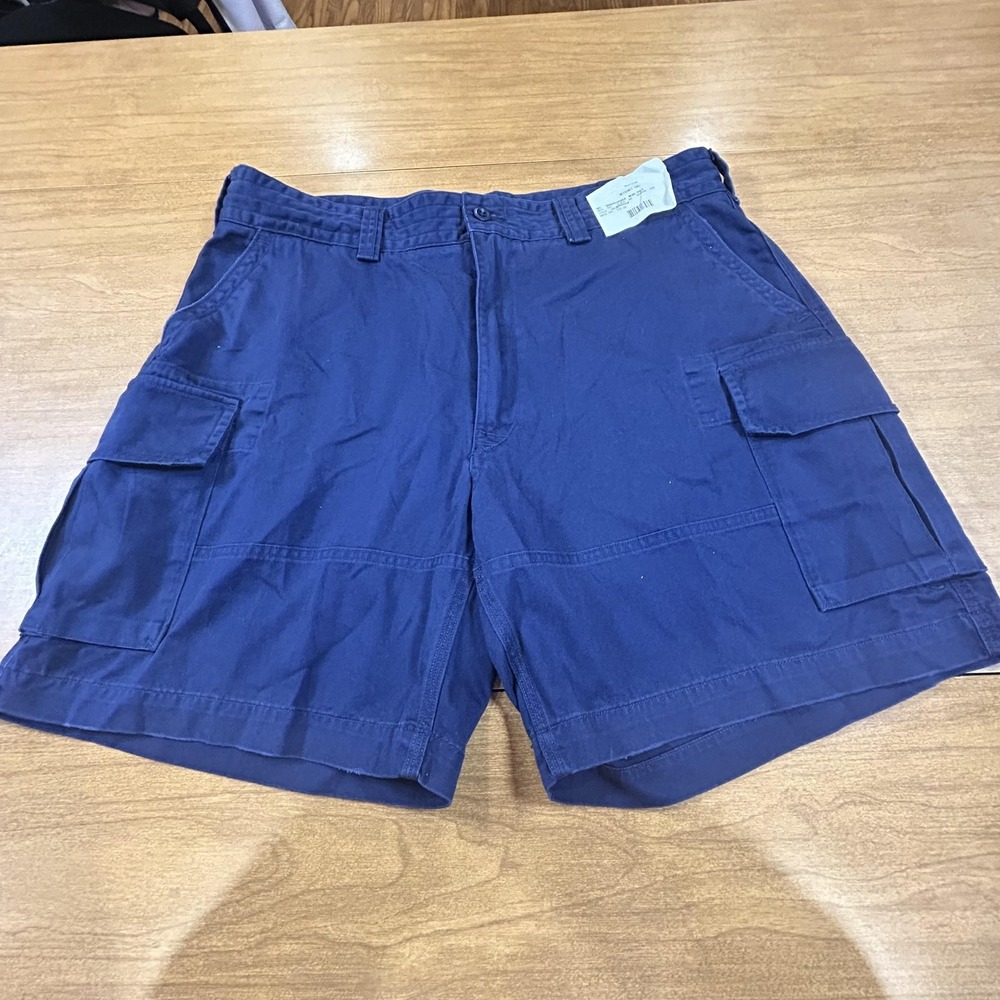 Polo Ralph Lauren Shorts Mens 38 Blue Cargo 100% Cotton‎ Canvas Casual Summer